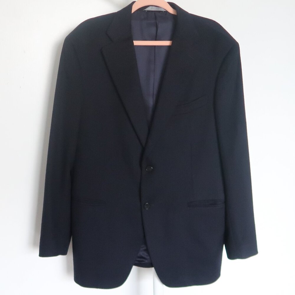Cardinal of Canada 100% Cashmere Navy by Colombo Italy Blazer Sport Coat 44 R XL